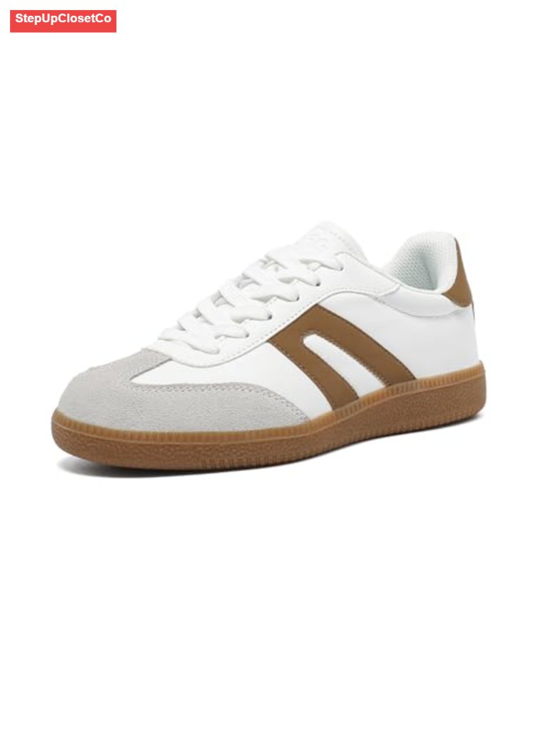 Lace Embellished Fashion Sneakers - Retro Gum Sole Casual Walking Shoes